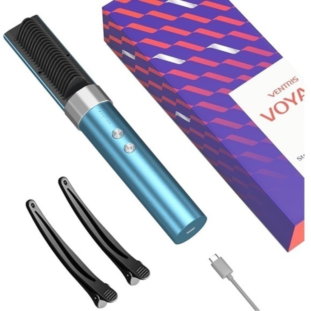 💆‍♀️Cordless‎ Hair Straightener Brush Negative Ions 6 Temps Fast Heating #HA3